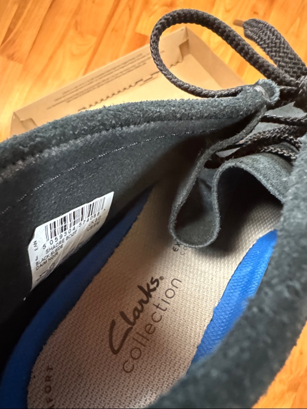 NEW Clark’s Shacre Men's Black Suede Crepe Sole Chukka Boots (Wallabee) - Picture 5 of 5